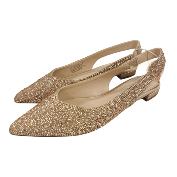 Madden Girl Women's Rose Rhinestone Pointed Toe Slingback Flats Size 7.5 - Picture 9 of 10